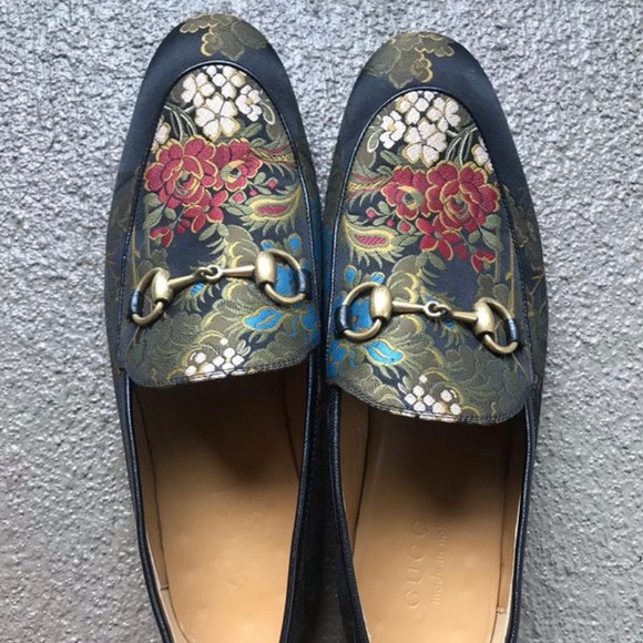 gucci jacquard loafers